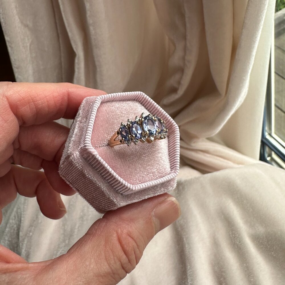 Tanzanite and Diamond Ring 14K Yellow Gold - Picture 11 of 17